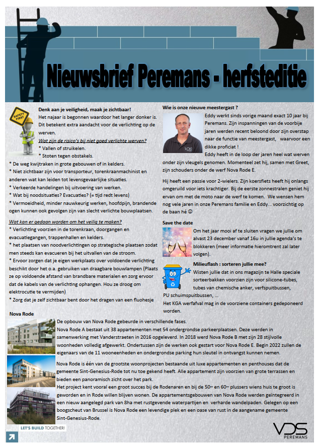 Nieuwsbrief Peremans 5de editie